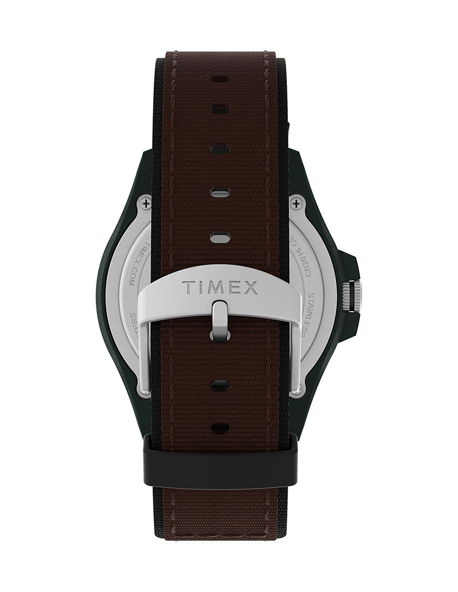 Timex Acadia Rugged Cab 3 Manecillas Carat Natural Corr Nylon Cafe Caja Resina 42 mm TW4B26500