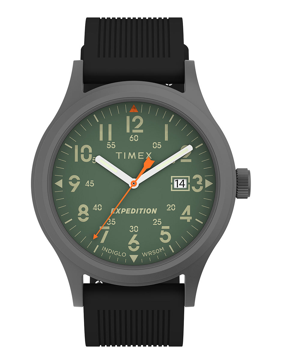 Timex Cab Expedition Scout Carat Verde Correa Sil Negra Caja 40mm TW4B30200