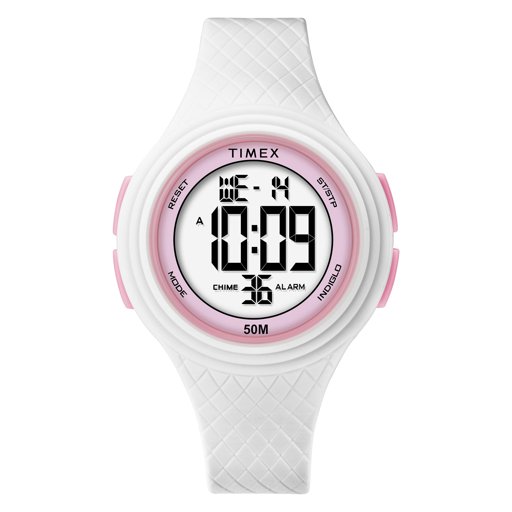 Timex Dgtl Athleisure Dama Chrono Alarm Digital Correa Resina Blanca Caja Resina 40 mm TW5M41900