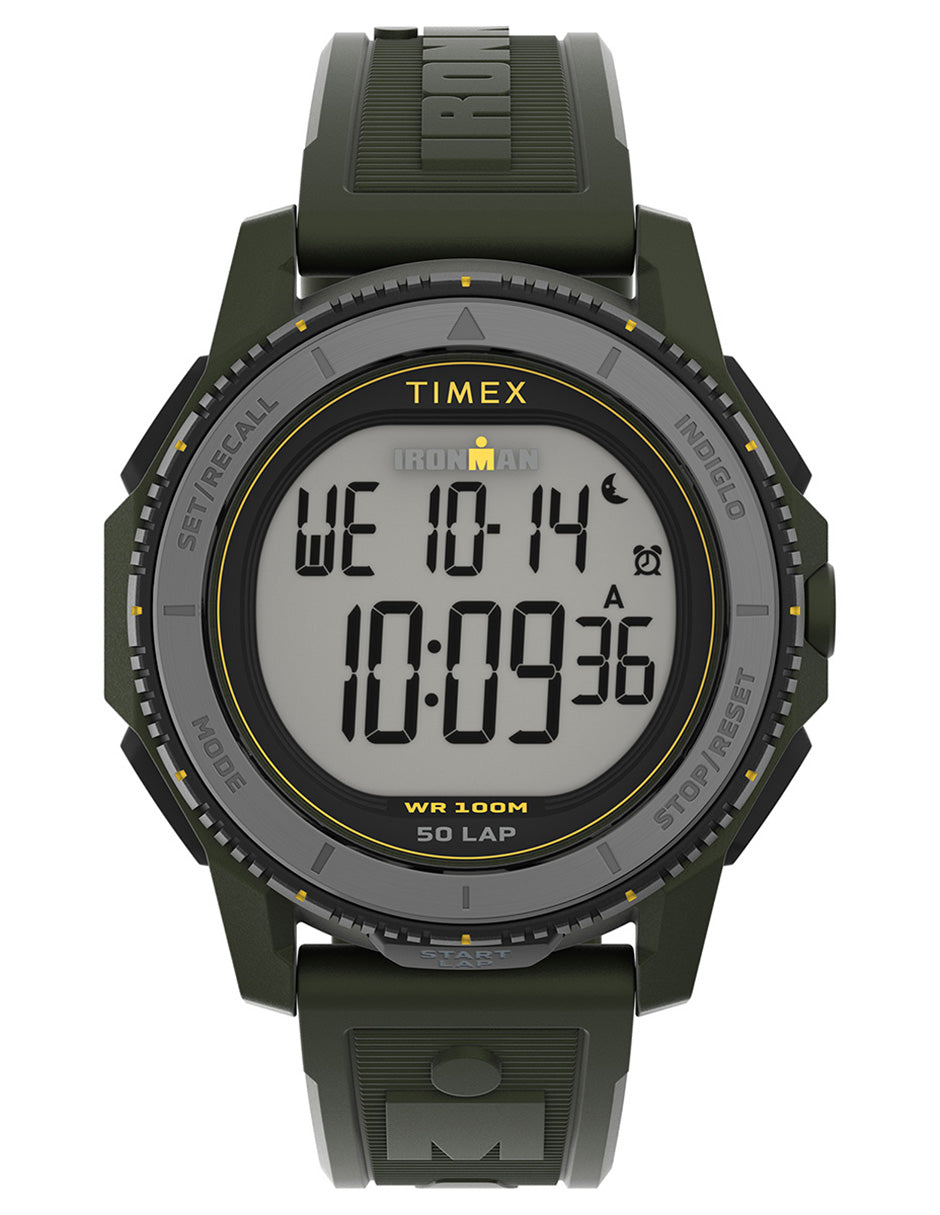Timex Ironman Adrenaline Cab Digital Correa Sil Verde Caja 46.5mm TW5M58000