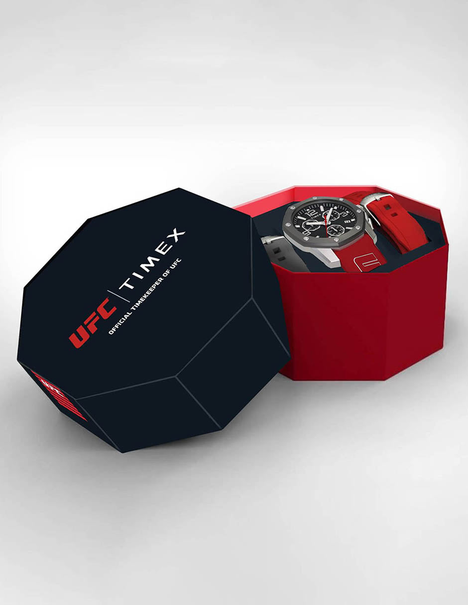Timex UFC Icon Box Set Cronógrafo Carat Negra 3 Correas Sil Intercambiable TWG047400