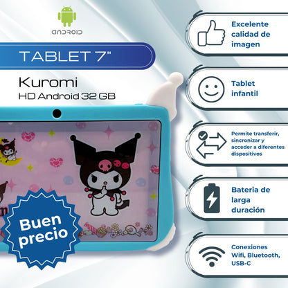 Tablet 7 Pulgadas Kuromi Android 13 HD 32 GB - 2GB Azul