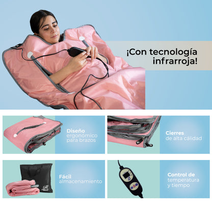 Manta Sauna De Infrarrojos Lejanos Portátil Get Well Rosa