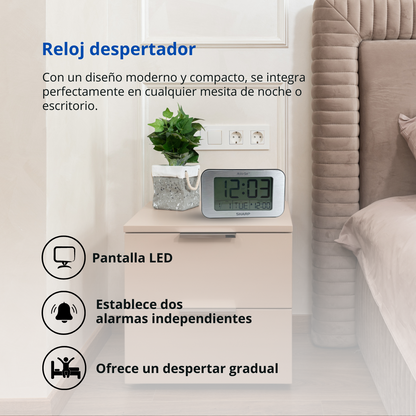 Reloj Despertador | Sharp SPC-452 | Plateado