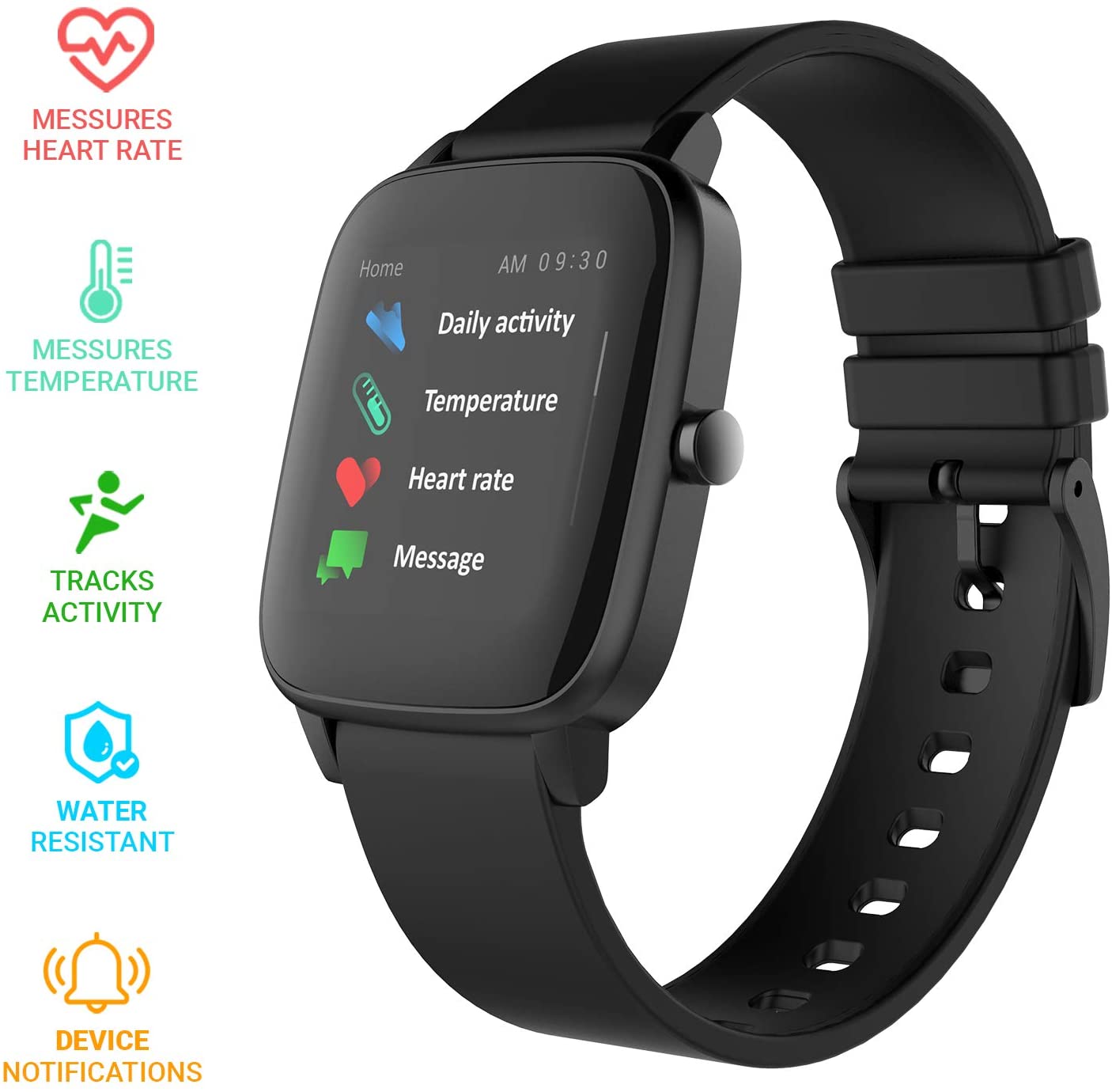 Reloj inteligente MAXWEST | Smartwatch con bluetooth IOS/Android | MX-FIT21 -Negro