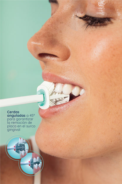 Cepillo Dental BALENE Doble Cara Con Cerdas Suaves Anguladas 45¡ Azul