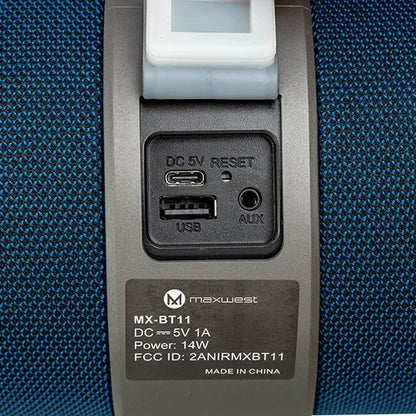 Bocina Portátil Maxwest BT11A | Bluetooth | Resistente Agua | Azul