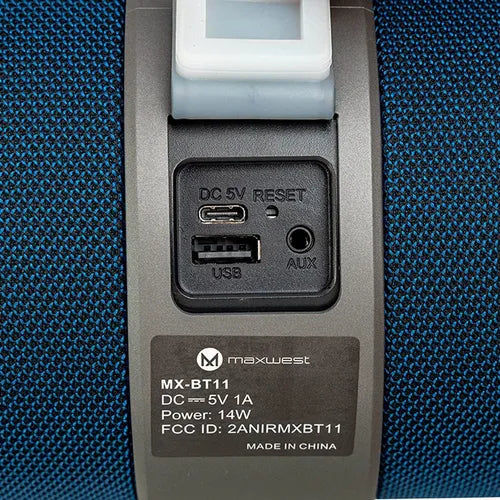 Bocina Portátil Maxwest BT11A | Bluetooth | Resistente Agua | Azul